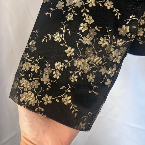 Scott McClintock Millennium 2000 Black Brocade Floral Vintage Blazer Size 10 - Picture 8 of 10